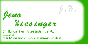 jeno wiesinger business card